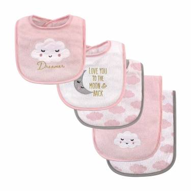 Reversible Organic Cotton Newborn Baby Bits Burp Cloth Set with Solid Printed Embroidered Manufacturers, Suppliers, Exporters, Importers in Faisalabad